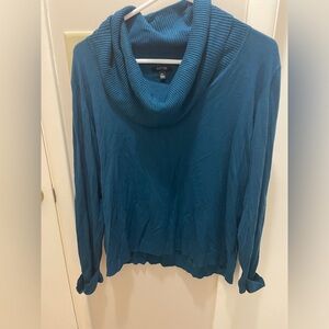 Blue/green cowl neck sweater